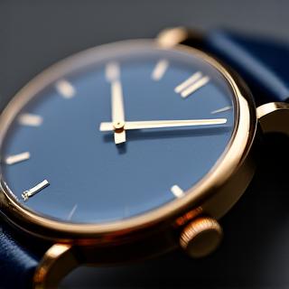 Sleek Navy Watch with Gold Accents