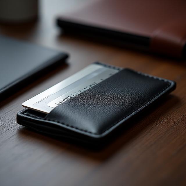 Slim leather cardholder wallet